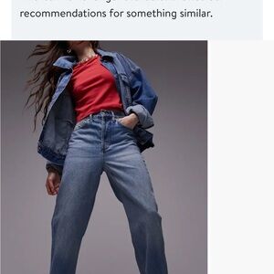 Top Shop Kort High Waist Wide Leg Jeans